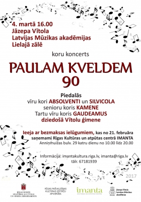 PAULA KVELDES 90 gadu jubilejas koncerts